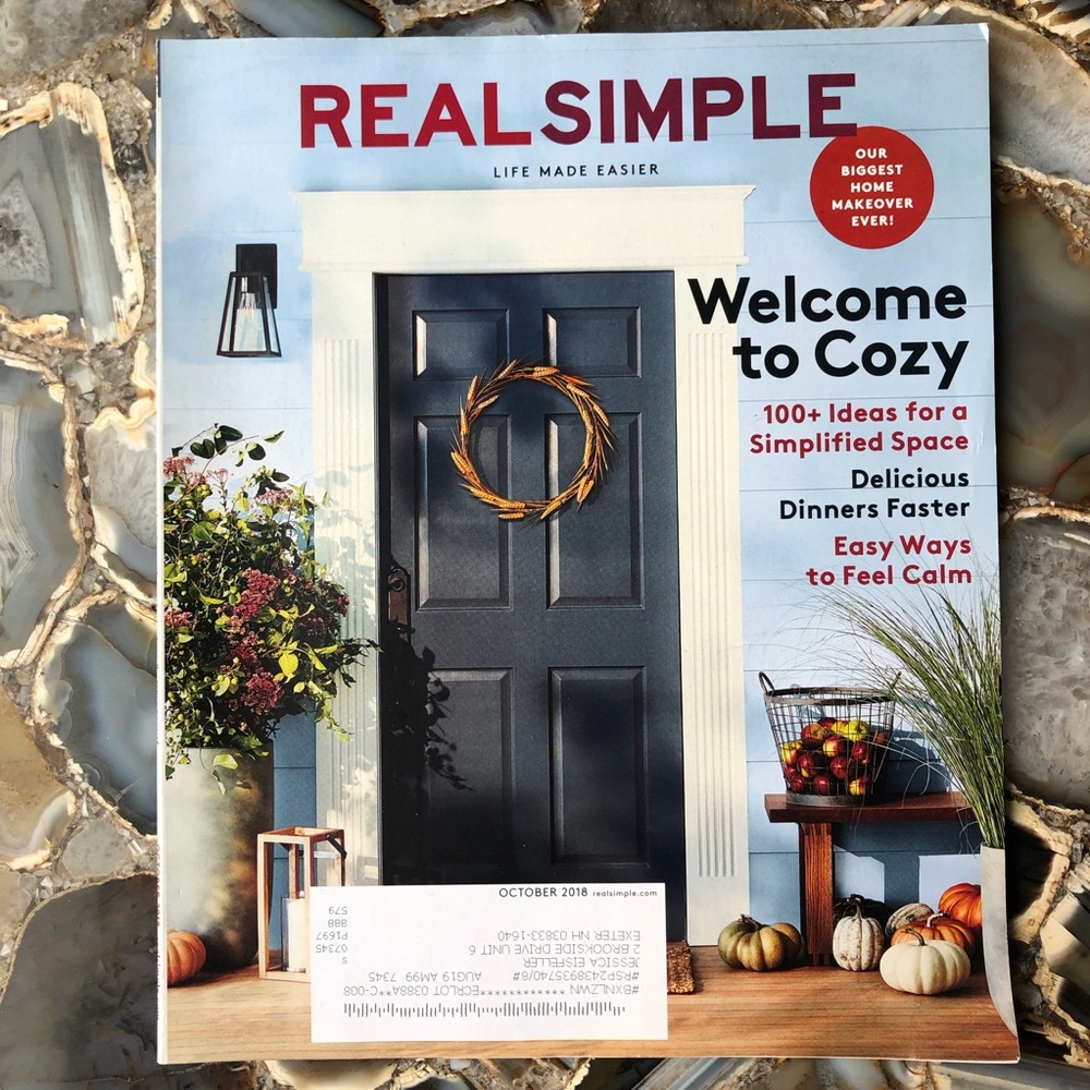 4️⃣/$12 October 2018 Real Simple Magazine